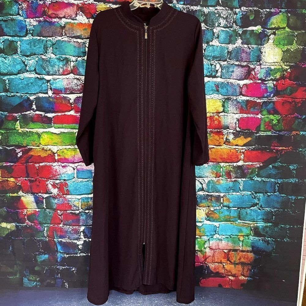 Alvina Zip Front House Dress Loungewear Size 46 Beaded Detail